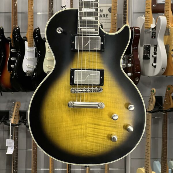 EPIPHONE - LES PAUL PROPHECY OLIVE TIGER AGED GLOSS + CASE REPAIRED HEADSTOCK