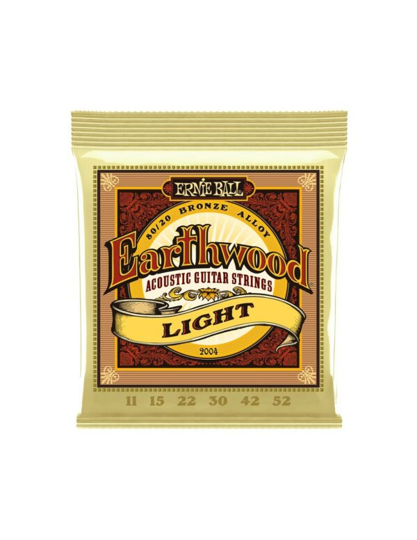 Ernie Ball 2004 2004 Earthwood 80/20 Bronze Light 11-52 Cordiera Per Chitarra Acustica 80/20 Bronze Light 011/052 - immagine 2