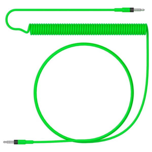 Teenage Engineering Cavo Audio a Spirale MiniJack TRS Maschio 1.20mt / Neon Green - Pronta Consegna
