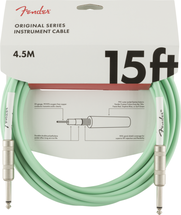 FENDER ORIGINAL SERIES CAVO JACK/JACK 4,5 MT SURF GREEN