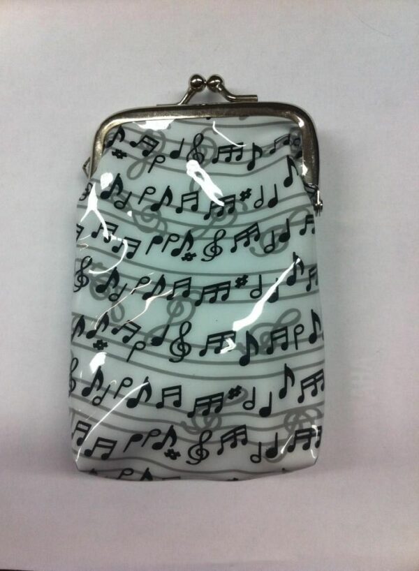 MUSIKBOUTIQUE 3917GEGB PORTAMONETE IN PLASTICA COLORE BIANCO CON NOTE MUSICALI GADGET MUSICALE
