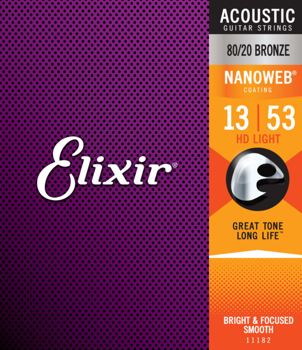 Elexir 11182 NANOWEB Acoustic Guitar Strings SET 13-53 Bronze