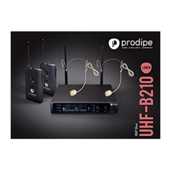 PRODIPE UHF B210 DSP HEADSET DUO RADIOMICROFONO CON UNICO RICEVITORE CON 2 ARCHETTI