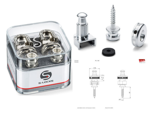Schaller 14010101 SLOCKSNI Coppia di attacchi di sicurezza S-Locks - Nickel