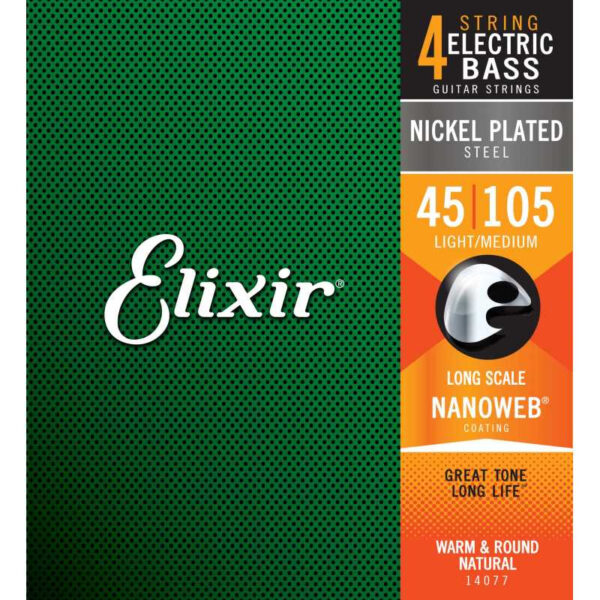 ELIXIR 14077 NICKEL PLATED STEEL NANOWEB CORDE PER BASSO ELETTRICO 045/105