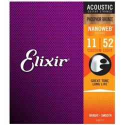 ELIXIR NANOWEB 11-52 16027 ACOUSTIC Guitar Strings – Phosphor Bronze