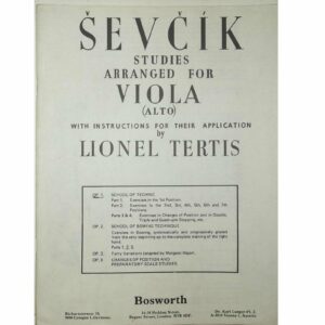 SEVCIK STUDIES ARRANGED FOR VIOLA ( ALTO ) METOLO LIBRO EDIZIONI BOSWORTH