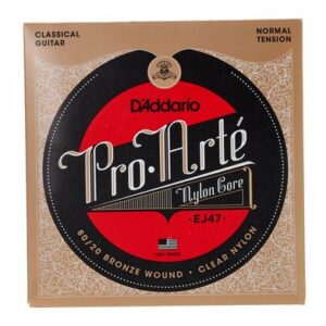 D’ADDARIO EJ47 80/20 BRONZE WOUND MUTA CORDE CLEAR NYLON CHITARRA ACUSTICA NORMAL TENSION