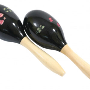 STAGG MRW19 COPPIA DI MARACAS OVALI IN LEGNO FINITURA FLOREALE COLORE NERO MRW-19