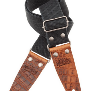 Magrabò Stripe SC Entry Olded Nero 5 cm terminali Embossed Cocco Pros Marrone fibbia Argento Antico