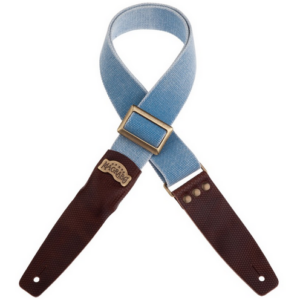 Magrabò Stripe SC Cotton Whashed Celeste – 5 cm – Guitar Strap Made in Italy