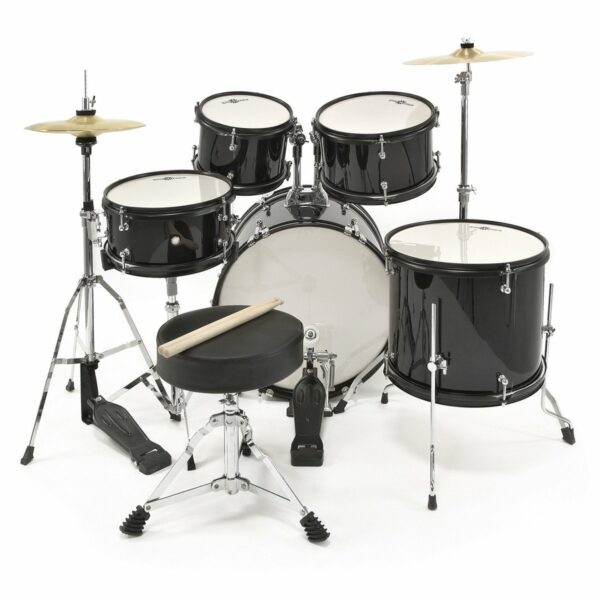 Batteria 5 Pezzi Completa "Stage Pro" con Meccaniche Rinforzate (Nera)