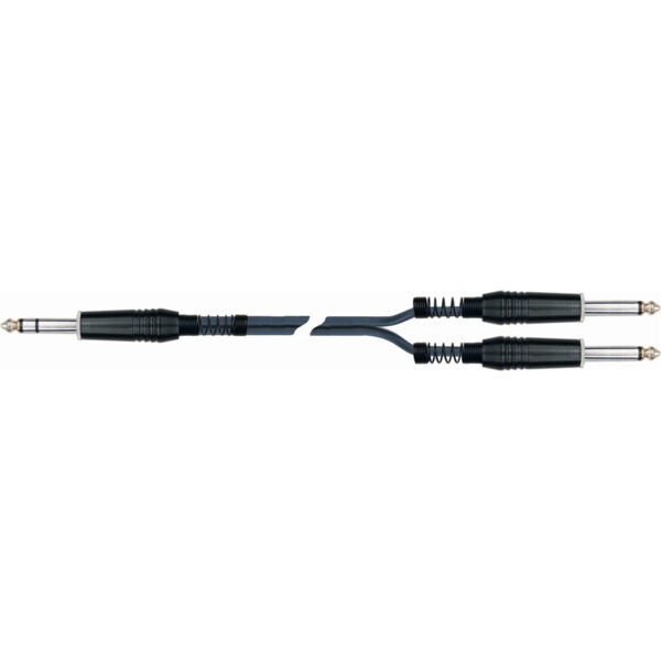 QUIKLOK STR/605K-5 BK Cavo adattatore Jack 6.3 stereo /2 Jack 6.3 mono 5 MT