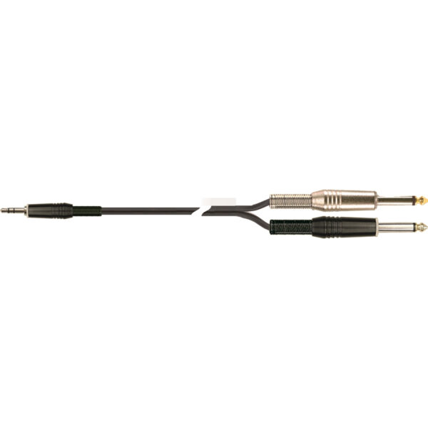 QUIKLOK 30.02130 STR/611K-1 BK cavo 2 jack 6,3 mono /1 jack 3,5 stereo 1 mt STR-611K-1-BK