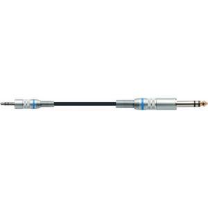 QUIKLOK S/216-1-BK CAVO Cavo assemblato Jack 6.3 stereo /Jack 3.5 stereo di lunghezza 1 m S-216-1-BK