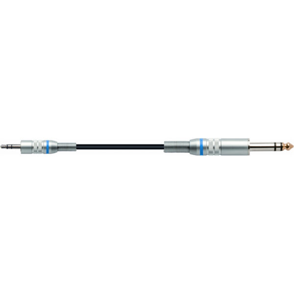 QUIKLOK S/216-1-BK CAVO Cavo assemblato Jack 6.3 stereo /Jack 3.5 stereo di lunghezza 1 m S-216-1-BK