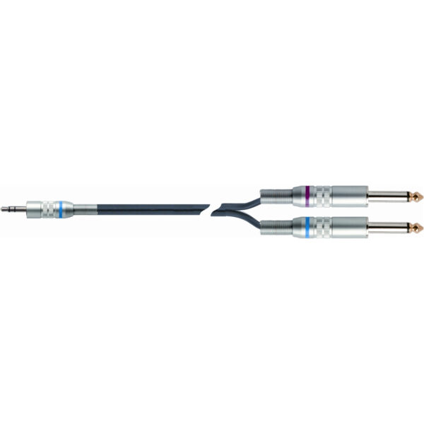 QUIKLOK S/221-3 BK CAVO  2 Jack 6.3 mono /Jack 3.5 stereo di lunghezza 3 m S-221-3-BK