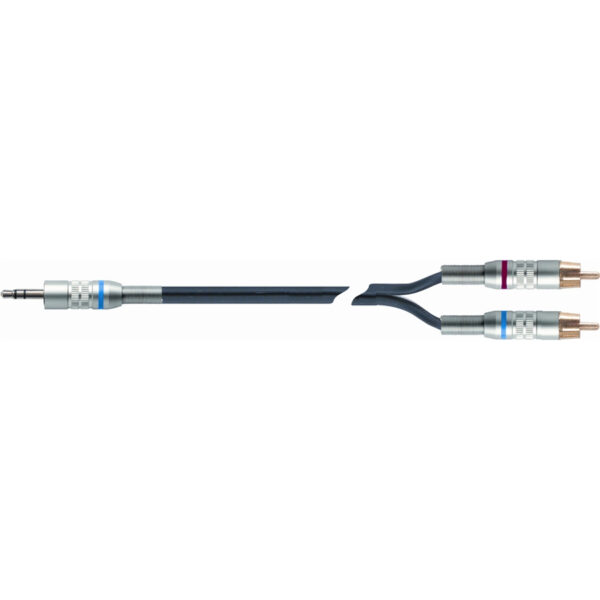 QUIKLOK S/223-6 BK CAVO assemblato Jack 3.5 stereo /2 RCA maschio di lunghezza 6 MT S-223-6-BK