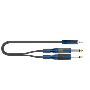 QUIKLOK RKSA/140-1 cavo adattatore 2 jack 6,3 mono 1 jack 3,5 stereo 1 mt