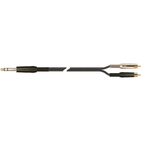 QUIKLOK STR/607K-5 BK cavo adattatore jack 6,3 stereo /2 rca 5 mt