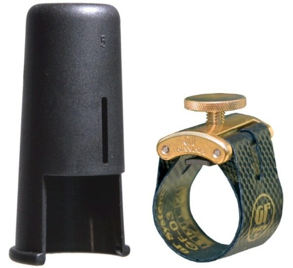 GEWA 735938 GF-MAXIMA MX-08M BGG-5 FASCETTA LEGATURA GOLD E COPRIBOCCHINO PER SAX SASSOFONO ALTO CON