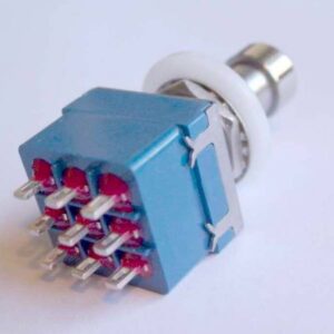 TAD 3PDT Push switch, metal, solder lug terminals