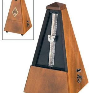 WITTNER 813M METRONOMO MECCANICO PIRAMIDALE CASSA IN LEGNO CON CAMPANA MARRONE NOCE SATINATO GEWA 90
