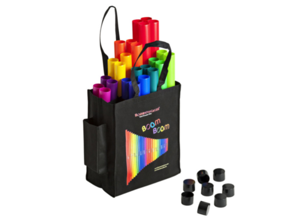 BOOMWHACKERS BWMP - BW1008  MOVE AND PLAY SET DI 25 TUBI INTONATI COLORATI E BORSA