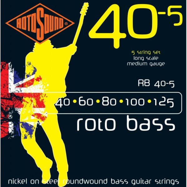 ROTOSOUND RB40-5 MUTA CORDE PER BASSO 5 CORDE  .40, .60, .80, .100, .125 RB405