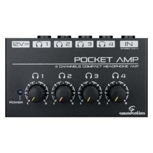 SOUNDSATION POCKET AMP AMPLIFICATORE PER CUFFIE 4 CANALI STEREO POCKETAMP