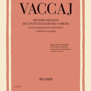 VACCAJ METODO PRETICO DI CANTO ITALIANO DA CAMERA LIBRO EDIZIONI RICORDI