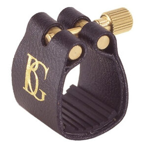 BG L13 FASCETTA LEGATURA IN PELLE CON CAPPUCCIO COPRIBECCO COPRIBOCCHINO PER SAX SASSOFONO TENORE RO