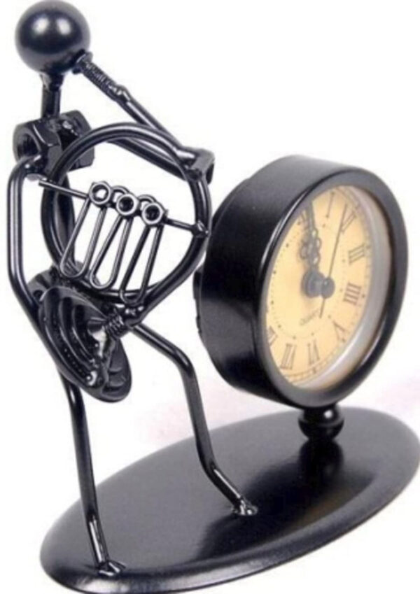 GEWA 980714 OROLOGIO CON STATUETTA CHE SUONA IL CORNO FRANCESE GADGET MUSICALE