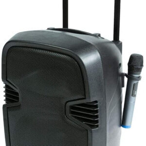 OQAN QLS-12S TRAVEL CASSA AMPLIFICATA DIFFUSORE ATTIVO 12″ A BATTERIA CON MICROFONI WIRELESS