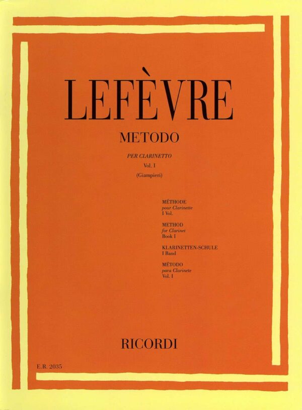 LEFEVRE METODO PER CLARINETTO VOL.1  LIBRO EDIZIONI RICORDI