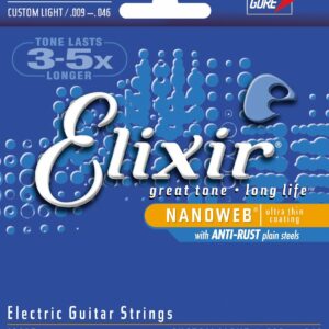 ELIXIR 12027 NANOWEB CUSTOM LIGHT CORDIERA PER CHITARRA ELETTRICA NICKEL PLATED