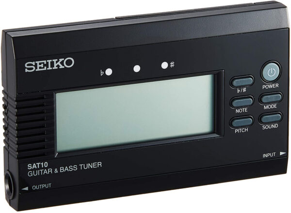 SEIKO SAT10BE TUNER ACCORDATORE PER CHITARRA E BASSO BLACK SAT-10-BE