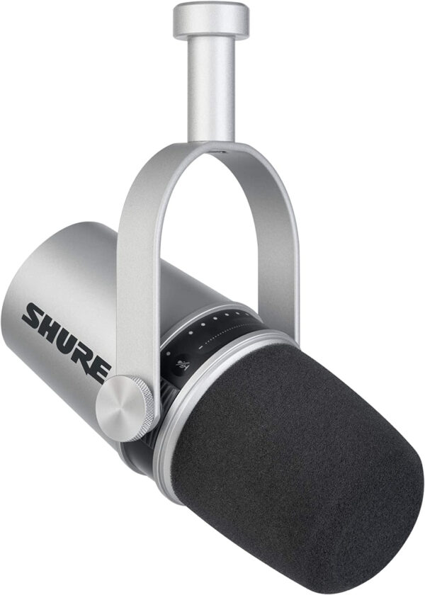 SHURE MV7-S MICROFONO CARDIOIDE PER PODCAST GRIGIO SILVER
