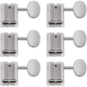 GROVER DELUXE 6R 133N6 SET MECCANICHE IN LINEA PER CHITARRA ELETTRICA MACCANICA NICKEL