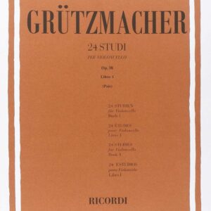 GRUTZMACHER 24 STUDI OP.38 LIBRO 1 VIOLONCELLO LIBRO METODO EDIZIONI RICORDI