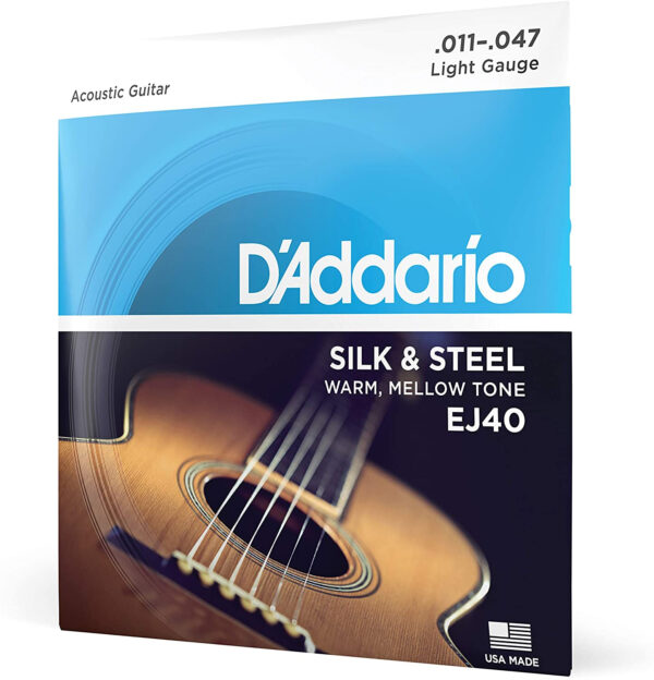 D'ADDARIO EJ40 MUTA CORDE CHITARRA ACUSTICA SILK AND STEEL FOLK  011-047 EJ-40