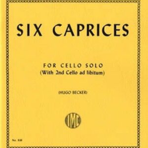 SERVAIS SIX CAPRICES FOR CELLO SOLO VIOLONCELLO LIBRO METODO INTERNATIONAL MUSIC COMPANY
