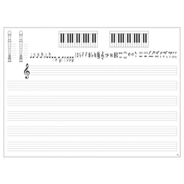 BORSARI LAVAGNA PENTAGRAMMATA 920615 BIANCA 130 x 100 cm
