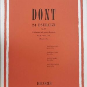 DONT 24 ESERCIZI OP.37 PER VIOLINO LIBRO METODO EDIZIONI RICORDI
