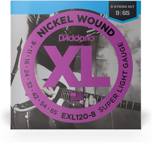 D'ADDARIO EXL120-8 ELECTRIC GUITAR STRINGS 8 STRINGS SET  09-65