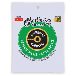 Martin MA140S Acoustic Guitar Strings Set Silked 80/20 Bronze 12-54