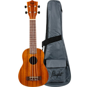 Flight NUS250 Soprano Ukulele in Acacia – con borsa