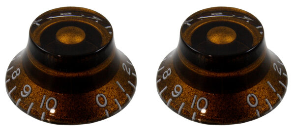 All Parts PK-0140-036 Coppia manopole Bell Chocolate - Numerazione Vintage - Per potenziometri split shaft USA