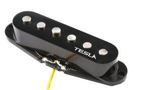 Tesla PLASMA1BBLK Plasma-1 B BLK  Pick Up Single Coil Alnico5 per chit. elettr. – Ponte – Copertura Nera
