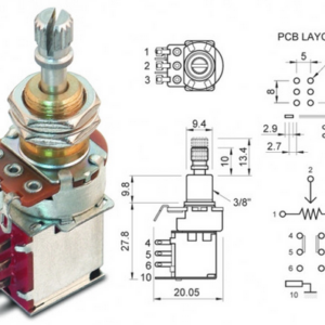 TAD Push-Push Pot 500k log/audio with DPDT switch